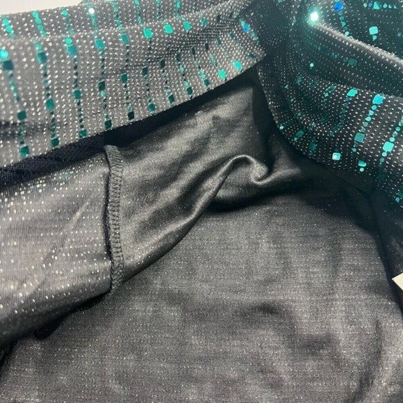 Love & lemonade dark green dress curve Deep V neck wrap sequin long sleeves 1XL - Picture 12 of 13